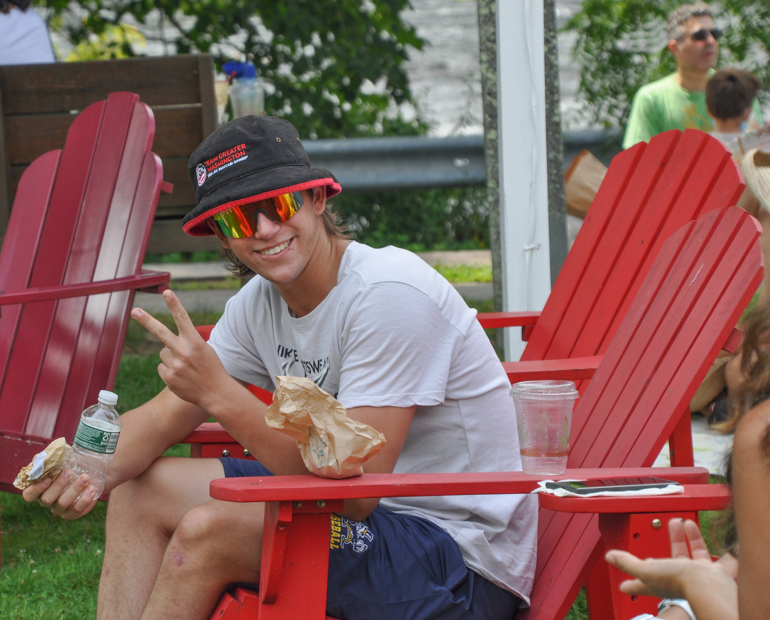 Undoubtedly, this unidentified young man was thinking about "banana splits and licorice," at the Barryville Farmers Market last Saturday. Look at that happy face!